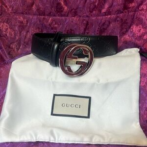 Brand New Gucci Belt with Interlocked G’s and Embossed G print